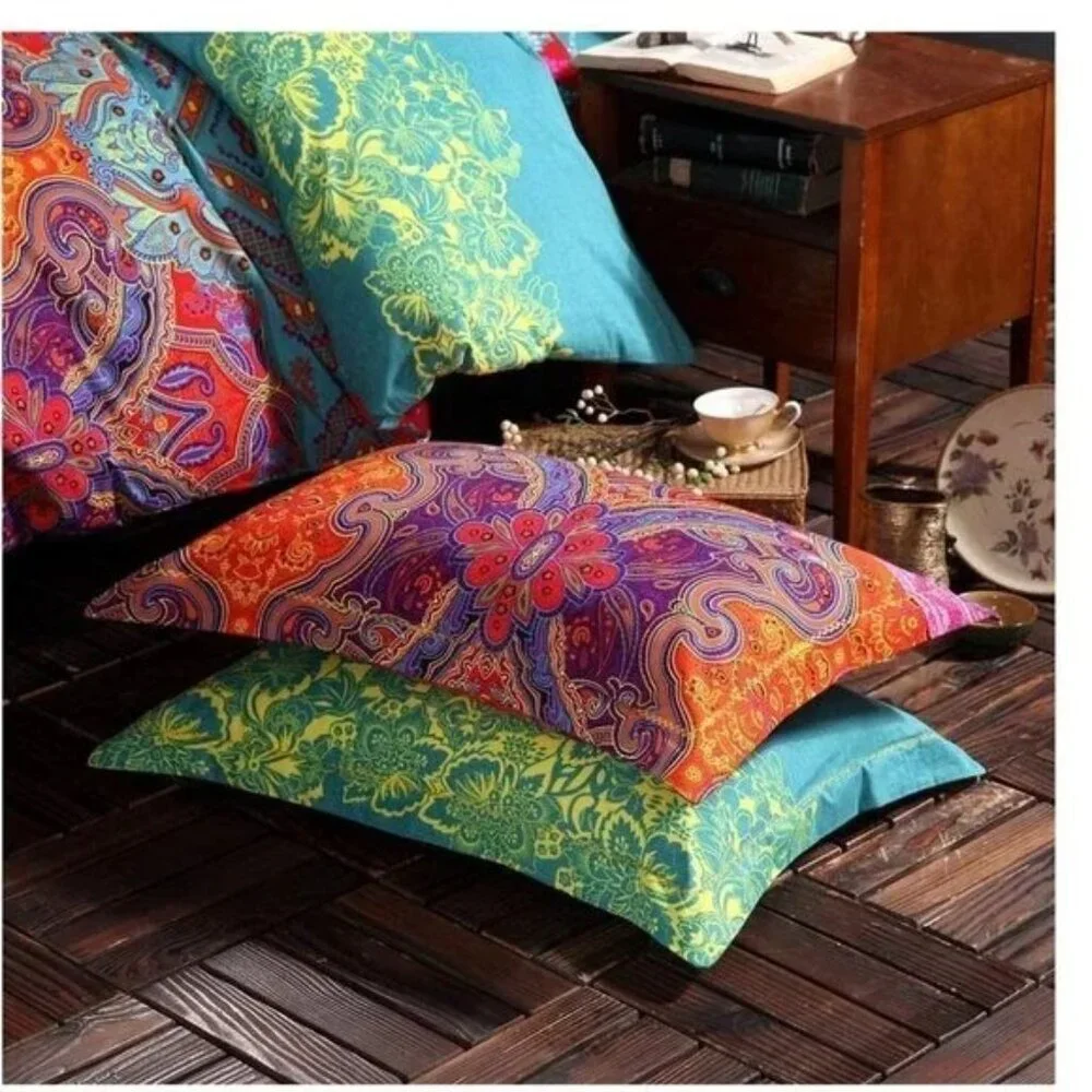 Quilt Cover Set With Zipper Ties, Easy Care, Soft And Breathable Pattern5277